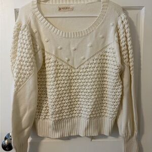 Lucky Brand Cream Textured Sweater